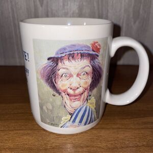 Vintage 1992 Leanin Tree Collectible Funny Coffee Mug Cup 1HR Coffee Breaks 4in